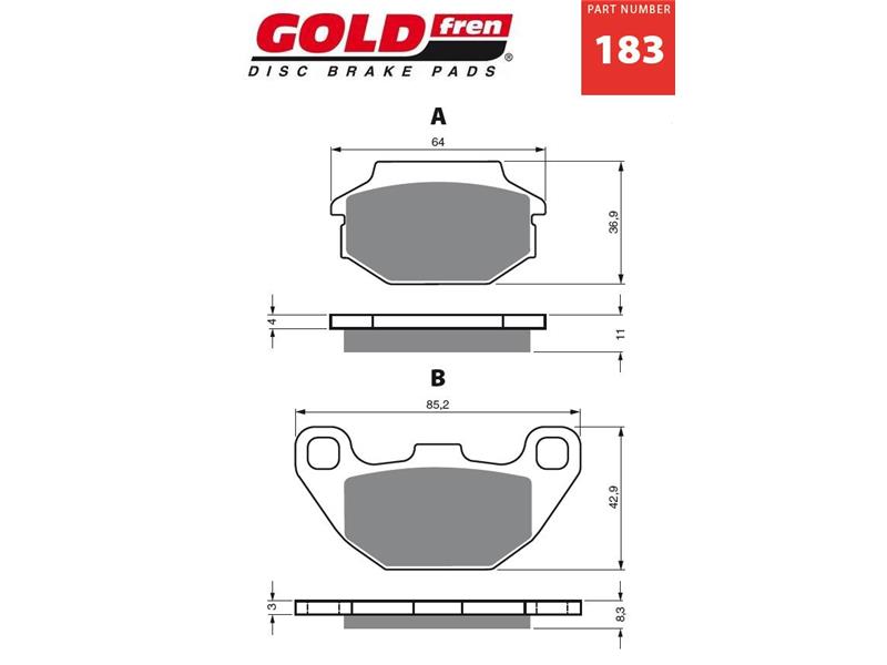 Zavorne ploščice GOLDFREN 183 S3