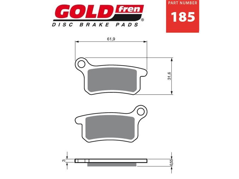 Zavorne ploščice GOLDFREN 185 K1