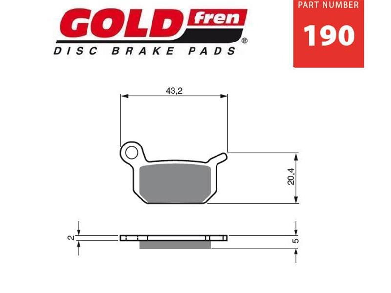 Zavorne ploščice GOLDFREN 190 K1