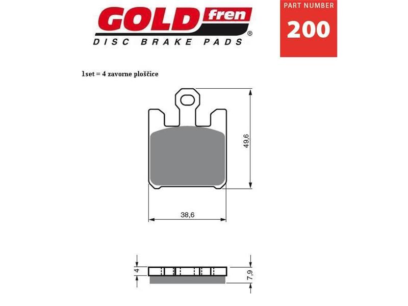 Zavorne ploščice GOLDFREN 200 AD