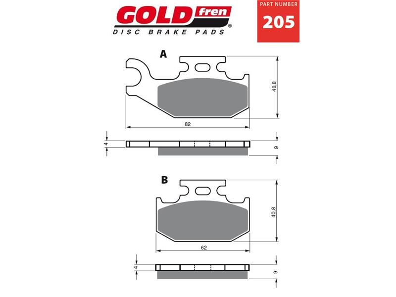 Zavorne ploščice GOLDFREN 205 K1