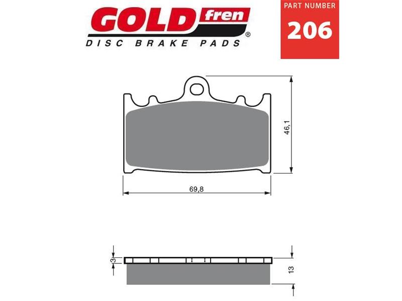 Zavorne ploščice GOLDFREN 206 S3