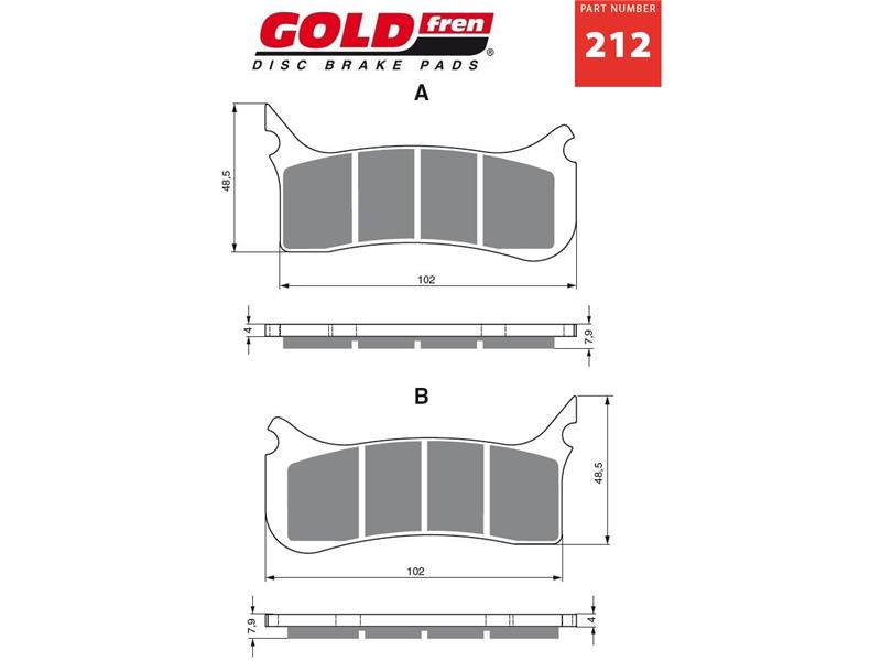 Zavorne ploščice GOLDFREN 212 S3