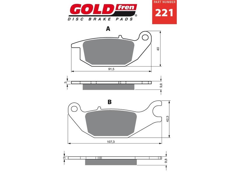 Zavorne ploščice GOLDFREN 221 S3