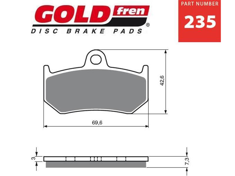 Zavorne ploščice GOLDFREN 235 S3