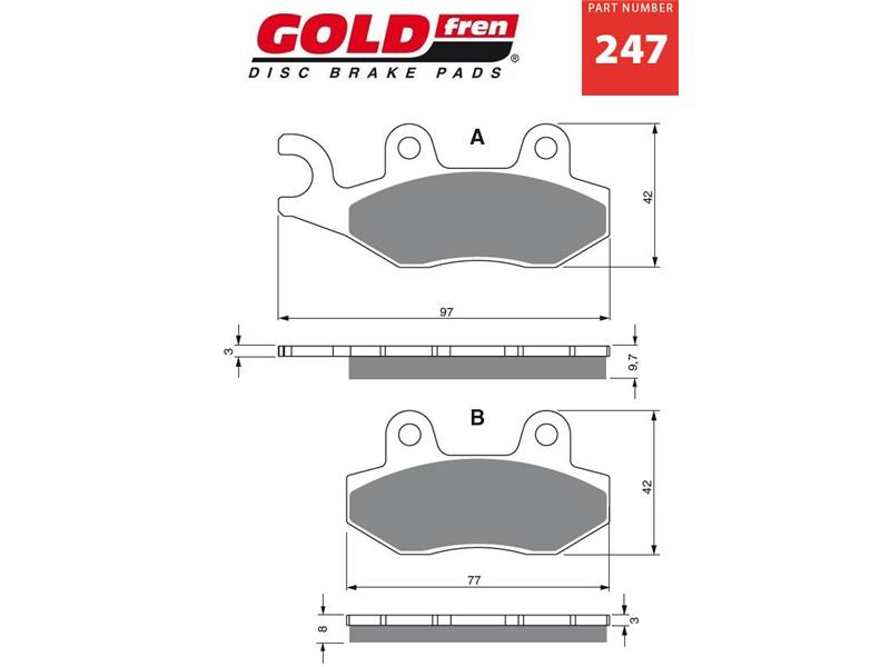 Zavorne ploščice GOLDFREN 247 S3