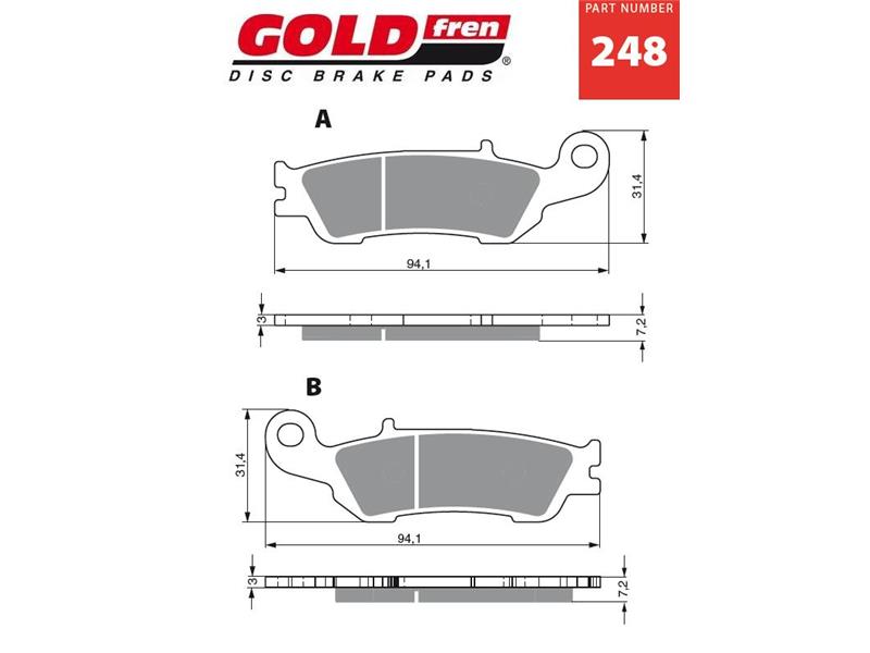 Zavorne ploščice GOLDFREN 248 S3