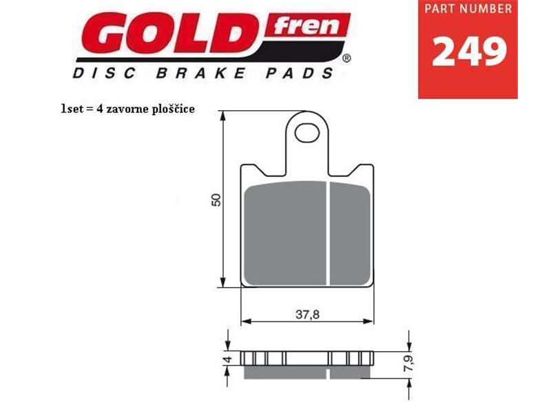 Zavorne ploščice GOLDFREN 249 S3