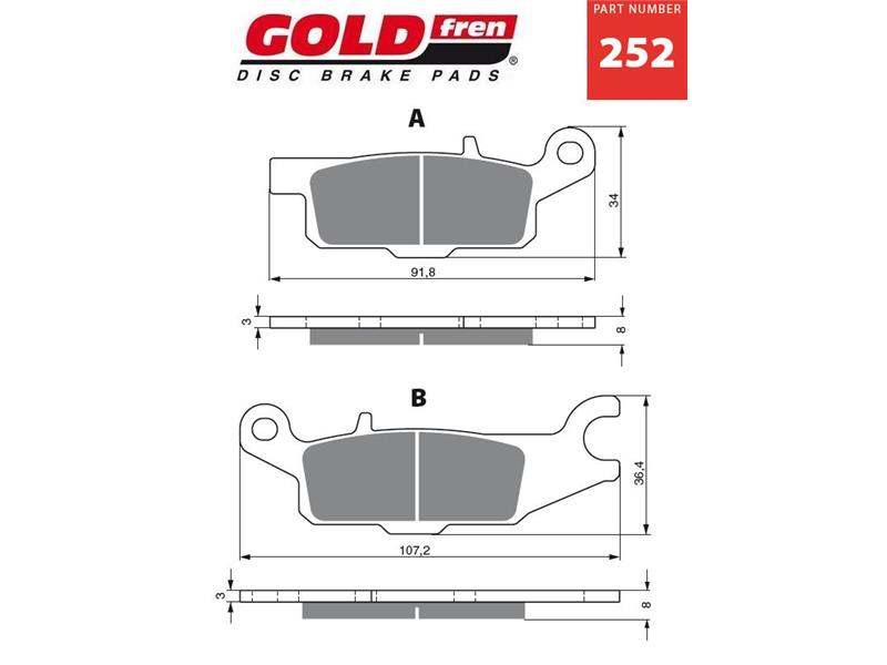 Zavorne ploščice GOLDFREN 252 AD