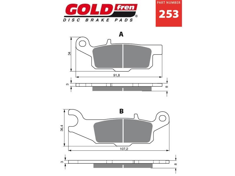 Zavorne ploščice GOLDFREN 253 S3