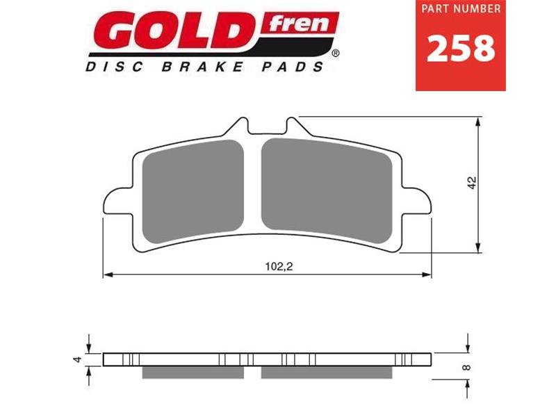 Zavorne ploščice GOLDFREN 258 S3