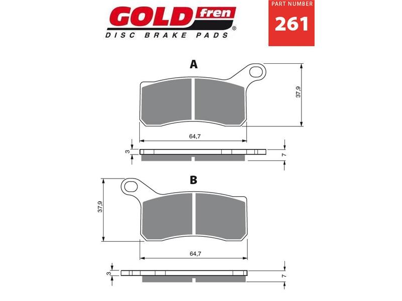 Zavorne ploščice GOLDFREN 261 K5