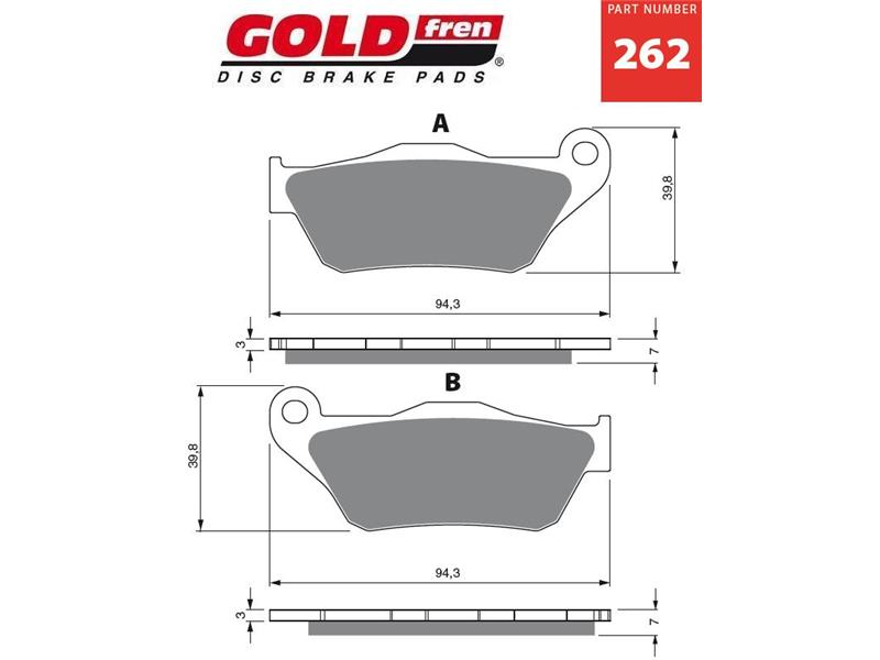 Zavorne ploščice GOLDFREN 262 S3