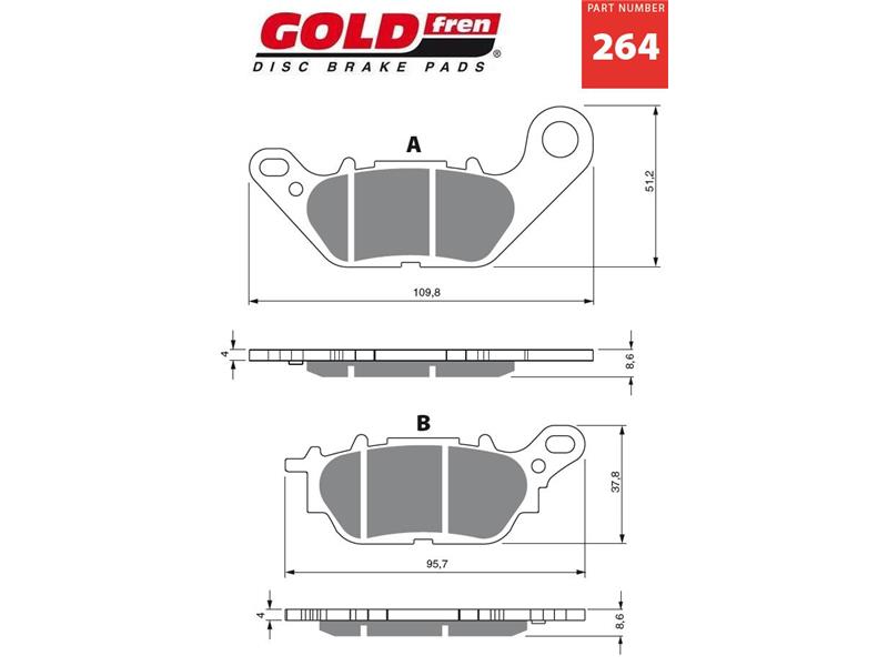 Zavorne ploščice GOLDFREN 264 S3