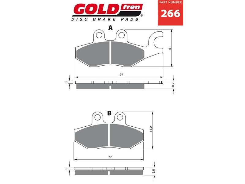 Zavorne ploščice GOLDFREN 266 S3