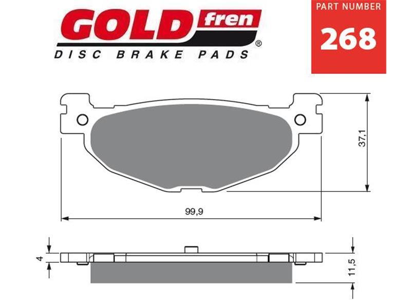 Zavorne ploščice GOLDFREN 268 S3