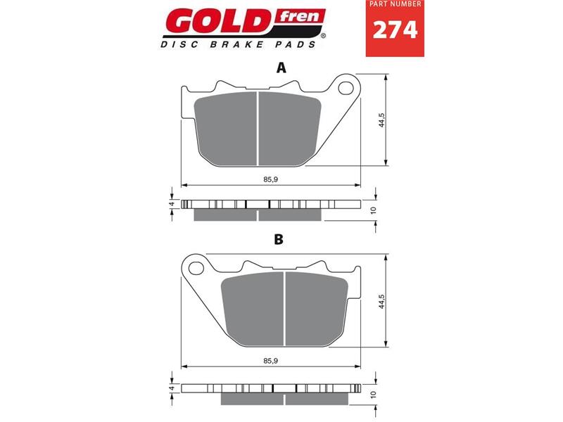 Zavorne ploščice GOLDFREN 274 S3