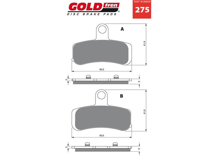 Zavorne ploščice GOLDFREN 275 S3