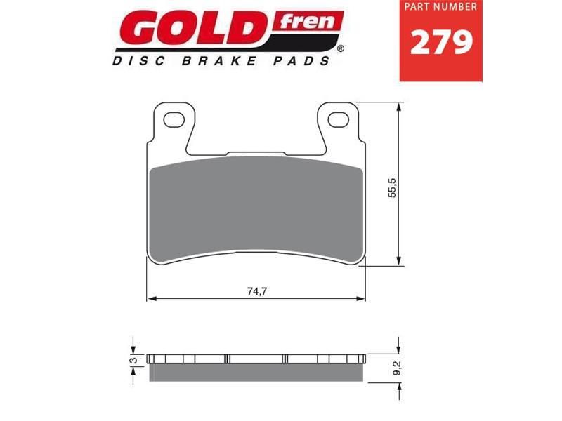 Zavorne ploščice GOLDFREN 279 S3