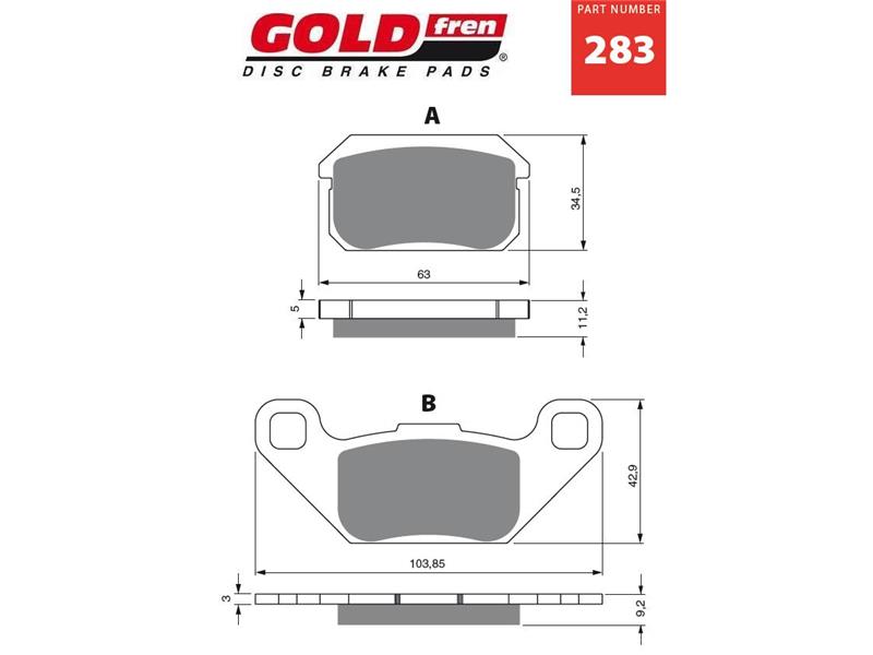 Zavorne ploščice GOLDFREN 283 S3