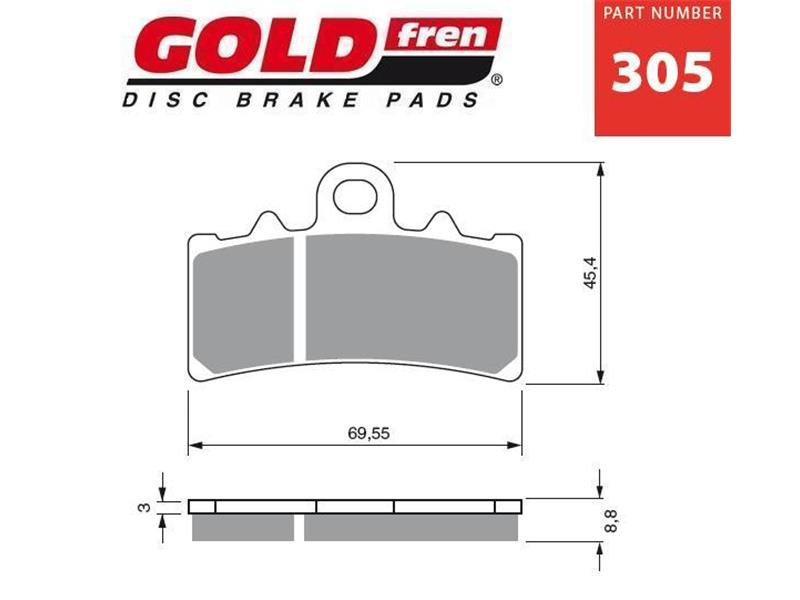 Zavorne ploščice GOLDFREN 305 S3