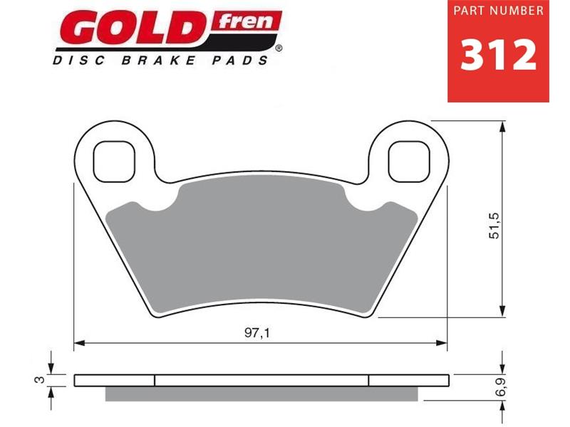 Zavorne ploščice GOLDFREN 312 K5