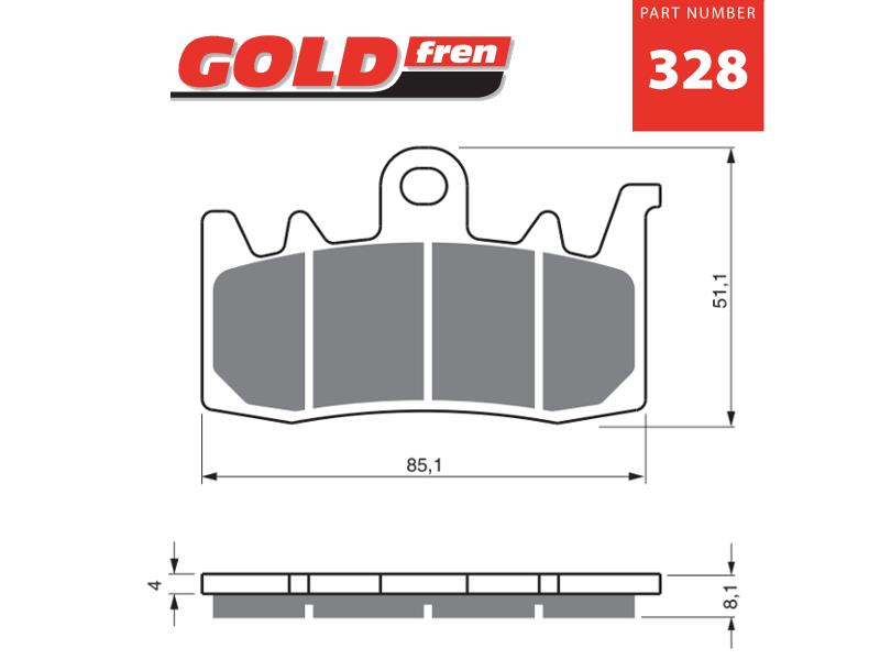 Zavorne ploščice GOLDFREN 328 S3