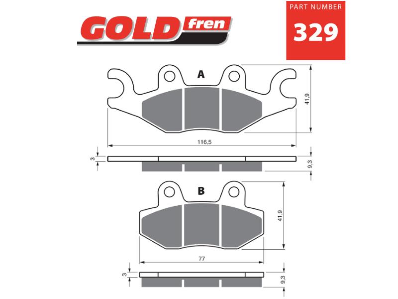 Zavorne ploščice GOLDFREN 329 AD