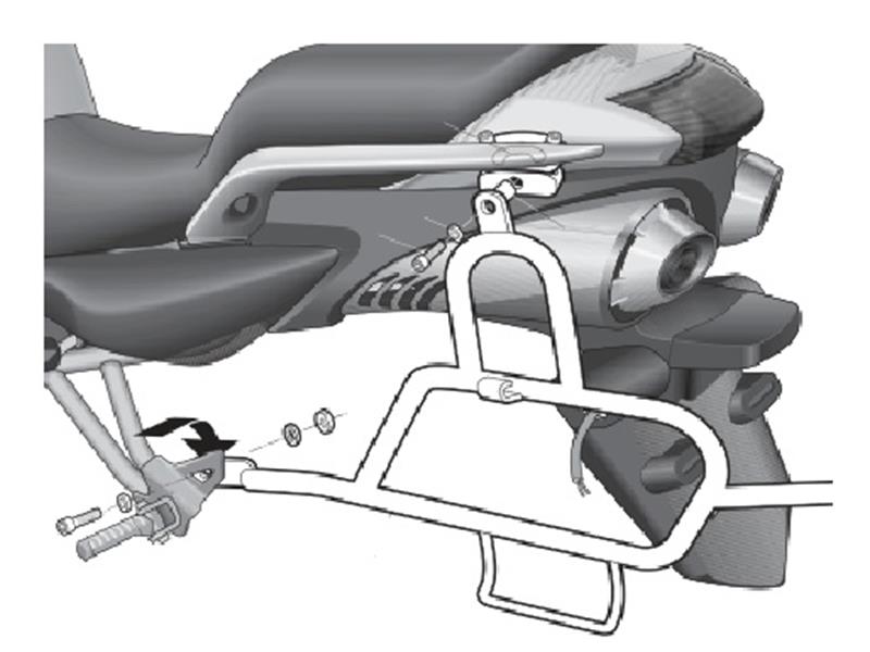 Nosilec stranskih kovčkov SHAD za YAMAHA FAZER FZ6 N/S 600 l.07-12