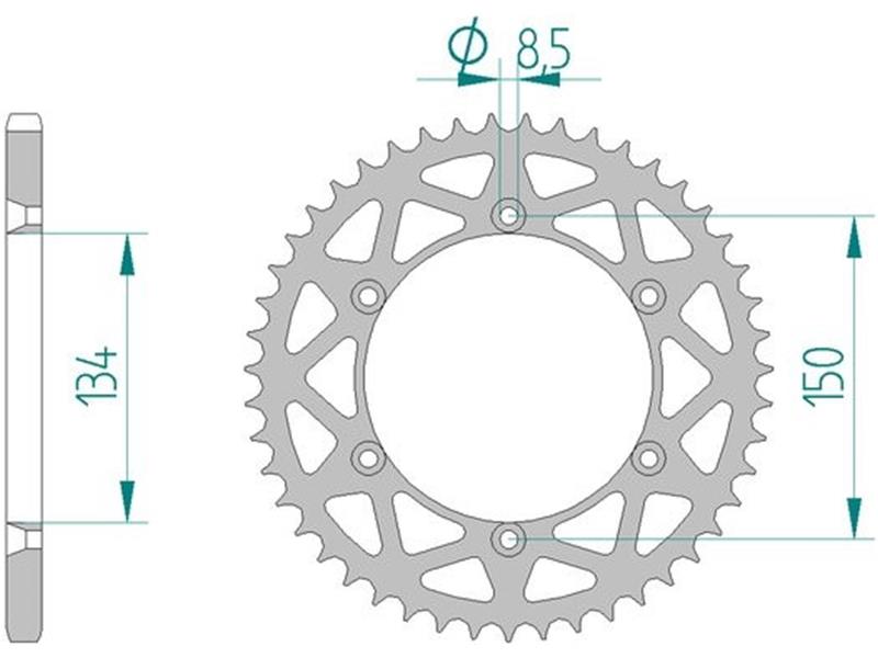 Alu zadnji zobnik AFAM 17206N-47 (520)