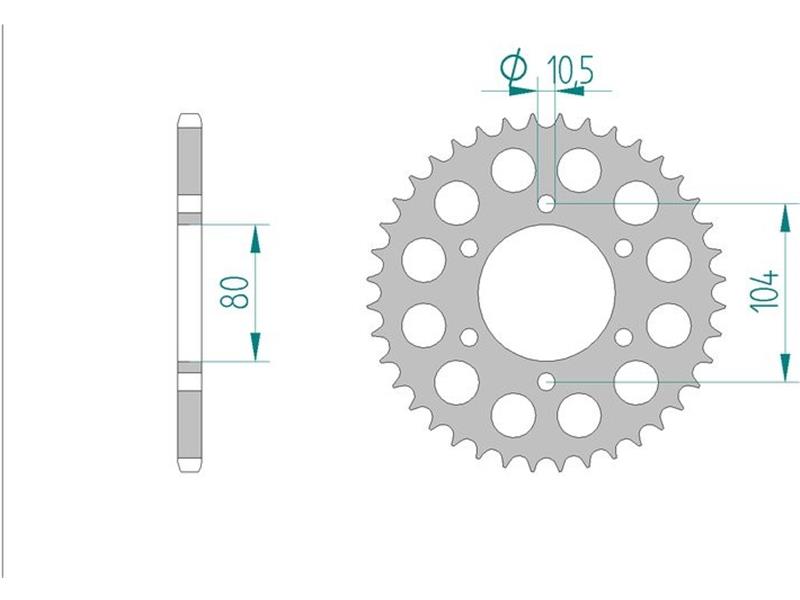 Alu zadnji zobnik AFAM 17606-42 (520)