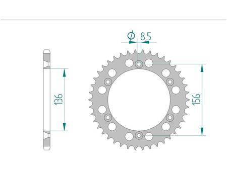 Alu zadnji zobnik AFAM 15206N-50 (520)