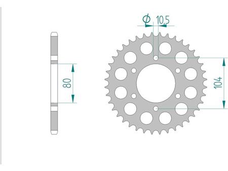 Alu zadnji zobnik AFAM 17606-42 (520)