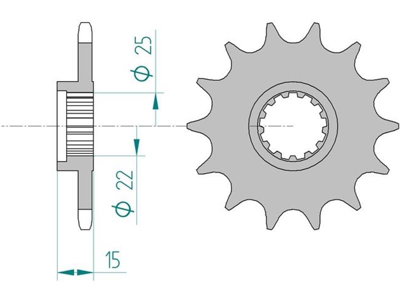 Sprednji zobnik AFAM 24510-15 (520)