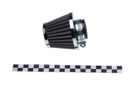 Zračni filter športni WM z ravnim priključkom premera 48mm kromiran