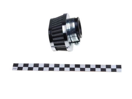 Zračni filter športni WM majhen nizek z ravnim priključkom premera 30mm kromiran