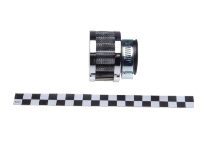Zračni filter športni WM majhen nizek z ravnim priključkom premera 32mm kromiran