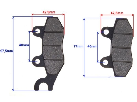 Zavorne ploščice WM 97,5x42,5mm in 77x42,5mm