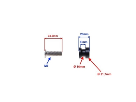 Adapter (vijak) WM M6x1 črn