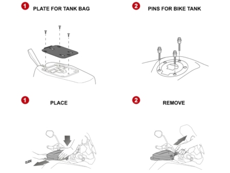 Nosilec tank torbe SHAD pin system Honda