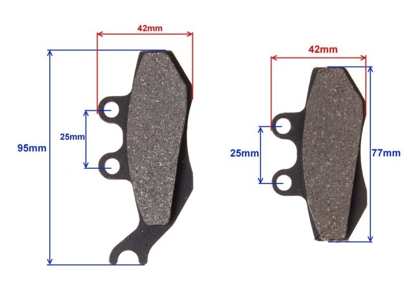 Zavorne ploščice WM 95x42mm in 77x42mm