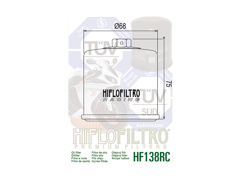 Oljni filter HIFLO RACING HF 138RC