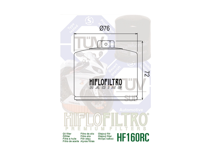 Oljni filter HIFLO RACING HF 160RC