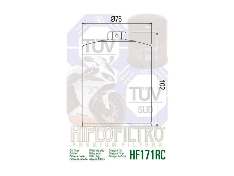 Oljni filter HIFLO RACING kromiran HF 171CRC